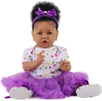 Lifelike Reborn Baby Dolls With Soft Body African American Realistic Girl Doll 2 • $134.87