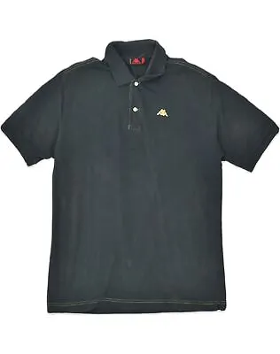 KAPPA Mens Polo Shirt Large Black Cotton JP11 • £8.50