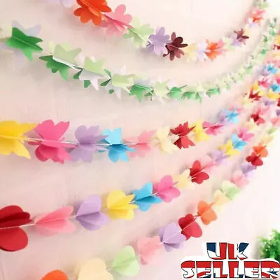 £2.99 • Buy UK Paper Flower Garland Buntings Wedding Party Birthday Banner Hanging Decor