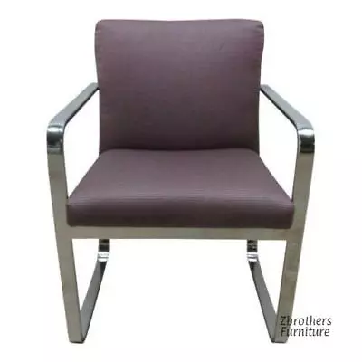  Vintage Chrome Flat Stock Lounge Cube Club Chair Space Age Atomic Brayton • $233.10