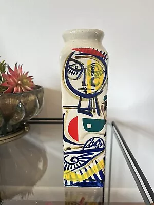 Rare Vintage Cubist Otero Regal Picasso Style Vase MCM Modernist Ceramic Pottery • $350