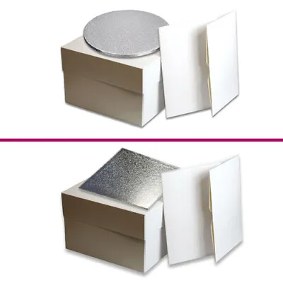 Cake Board And Box Set - Round / Square - Sizes 8 Inch - 15 Inch - FREEPOST • £6.27