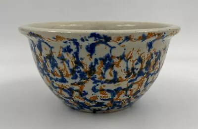 Western Stoneware Spongeware Bowl 5.5 Inches Diameter Blue Rust • $24.99