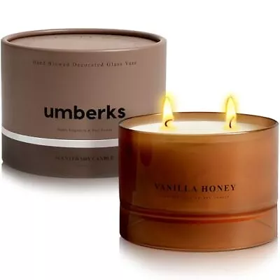 Luxury Vanilla Honey Candles | Large 2 Wick Jar Candle | Up To 50 Hours Burni... • $29.71