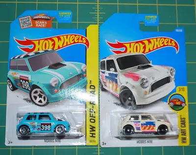 Lot Of 2 - 2015 & 2016 Hot Wheels Morris Mini HW Off-Road & Art Cars Series • $5.99