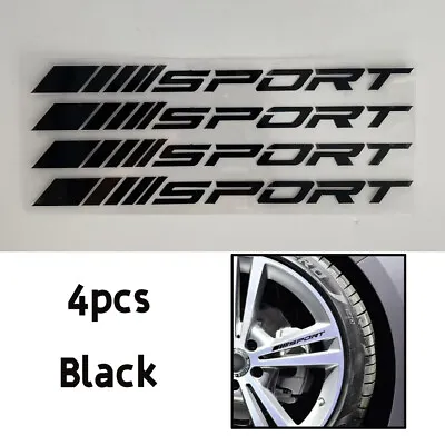 4X Decal Sticker Vinyl Universal  Sport  Mark Car Wheel Rim Reflective Black • $6.99