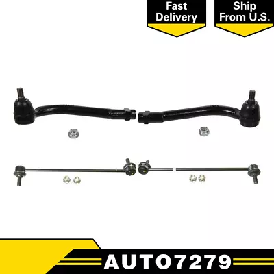 Moog 4 Pcs Front Outer Sway Bar Links Tie Rod Ends For 2007-12 Hyundai Santa Fe • $124.43