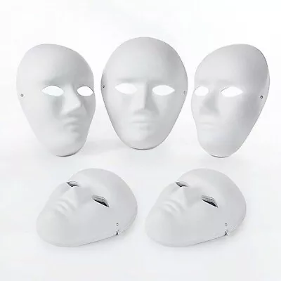 10PCS Full Face White Masks Painting Craft Arts Plain Party Masquerade DIY HOT • £12.85