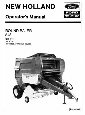 New Holland 848 Round Baler Operator Memory Controller Twine & Net Wrap Manuals • $17.99