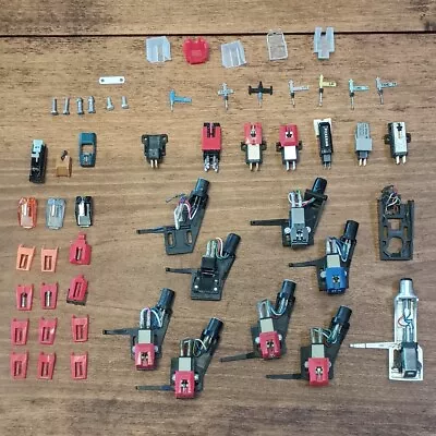 $200 • Buy Lot Of Vintage Turntable Phono Cartridges Headshells Stylus Needles Parts Pieces