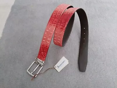 £79.99 • Buy Andersons Mens Crocodile Effect Leather Belt Reversible £179 Rrp New Withs Tags 