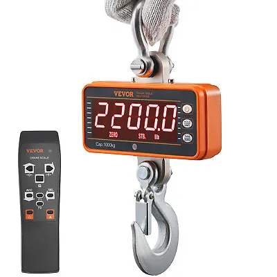 VEVOR Digital Crane Scale Industrial Hanging Scale 2200 Lbs/1000 Kg Heavy Duty • $100.99