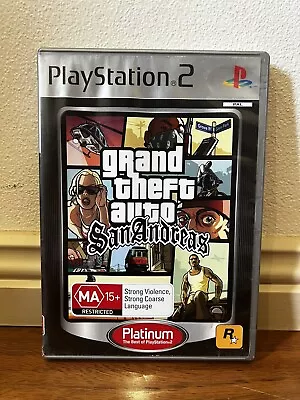 Grand Theft Auto: San Andreas (Platinum) PS2 Playstation 2 GTA Complete Manual • $17.50