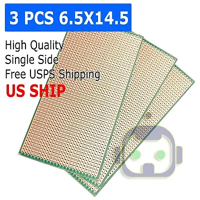 3 PC Single Sided PCB Circuit Proto Perf Board FR 6.5x14.5cm • $8.95