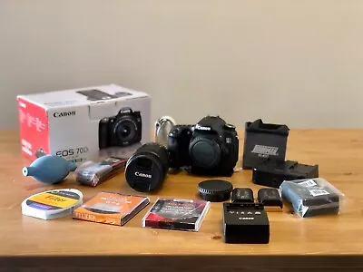 Canon EOS 70D DSLR Camera + HUGE BUNDLE Low Shutter Count • $1000