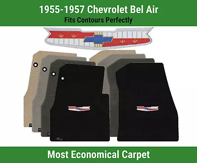 Lloyd Velourtex Front Carpet Mats For '55-57 Chevy Bel Air W/Chevy Vintage Crest • $138.99