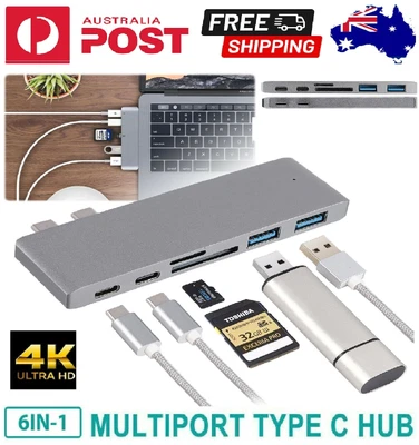 $29.99 • Buy USB-C HUB Type-C Adapter Multi 3.0 4K HDMI Dock RJ45 Ethernet Converter Transfer