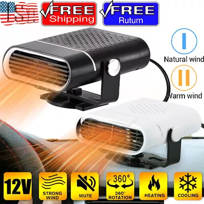 Car Fast Heater Defogger Demist 12V 100W Plug Cigarette Lighter Windscreen Fan • $11.72