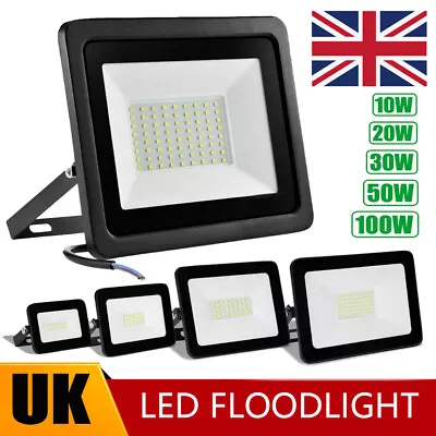 10-100W LED Floodlight Spot Light Watt Security Flood Lights Outdoor Garden Lamp • £9.59