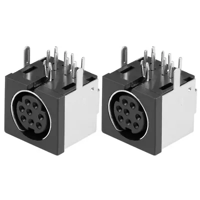 2pcs S-video PCB Mount 8 Pin Din Socket Audio Video Connector Black DIN8 • $6.42