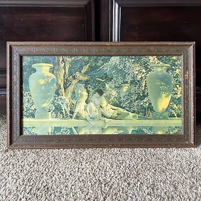 Garden Of Allah Print By Maxfield Parrish Original Art Deco Wood Frame Antique • $250