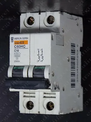 Merlin Gerin Schneider C60H Multi 9 MCB Circuit Breaker Double Pole 2P 2 Pole • £11.95