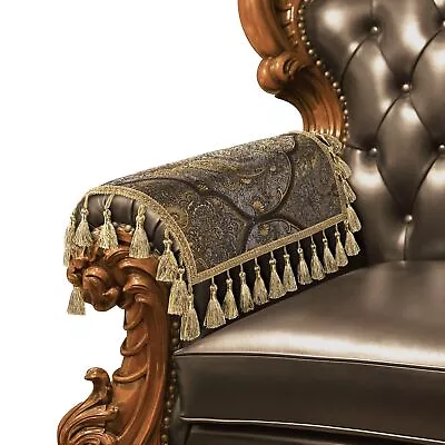 Luxury Jacquard Sofa Arm Covers 2 PCS Classic Antique Couch Armrest Cover Wit... • $39.51