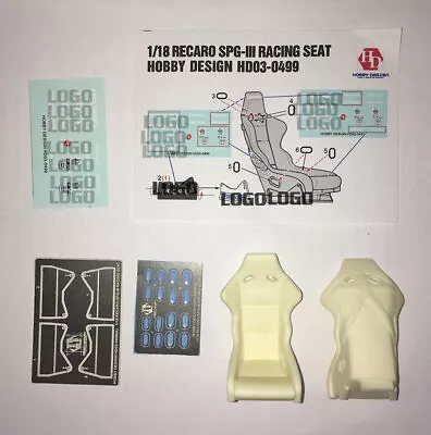 Hobby Design 1/18 SPG-III Racing Seats (Resin+PE+Decals) • $14.25