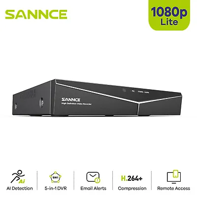SANNCE 8CH 1080P Lite CCTV 5IN1 DVR TVI Video Recorder Fr Security Camera System • $48.70