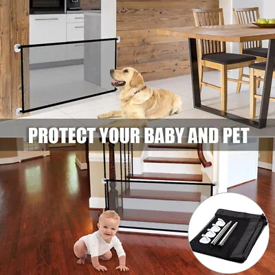 £7.59 • Buy Magic Pet Dog Gate Safety Guard Baby Toddler Stair Folding Isolation Adjustable