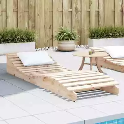 Sun Lounger Garden Bed Day Outdoor Lounge Chair Solid Wood Pine VidaXL • £106.99