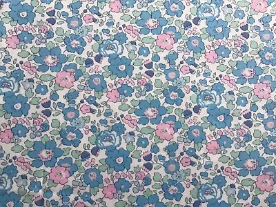 Liberty Fabric Betsy Bermuda Remnant 50cm X 40cm Tana Lawn Patchwork Crafts Blue • £5.50