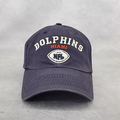 VINTAGE 90's Dolphins Miami NFL Pro Line Puma Hat Adjustable Distressed Blue Cap • $34.99