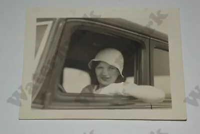 1932 Pretty Woman In Hat Sitting In Car    Vintage Photograph Aa • $3.99