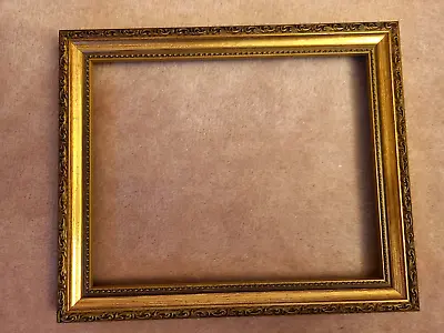 Vintage Small Art Deco Gesso  Gold Gilt  Wood Frame 10  X 8  In. Panting #13. • $23.07