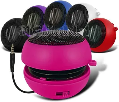 3.5mm Mini Capsule Travel Portable Rechargeable Speaker✔PINK • £6.95