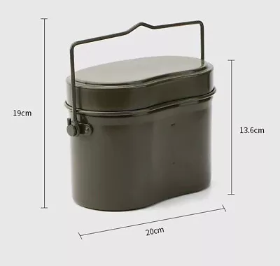Outdoor Retro German Military Camping Mess Kit Cookware Kidney Shape Cooker Bowl • $30