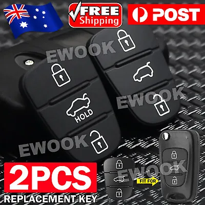 2PCS For Hyundai I30 I20 Elantra 3 Button Flip Key Replacement Remote Rubber Pad • $4.95