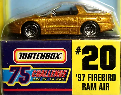 Matchbox 75 Challenge #20 1997 Firebird Ram Air On Card W/box 1996 • $5.99