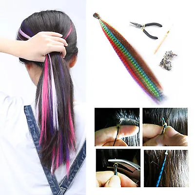1set Cosplay Wig Fashion With Crochet Hook Feather Hair Wig Set Kit Portable • $13.79