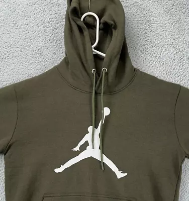 Nike Jordan Sweater Mens Large Olive AH4507-445 Flight Fleece Hoodie NEW Q23 • $38