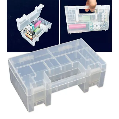 1x Hard Box Organiser Battery Storage Case Portable Plastic Craft Organizer • £5.49