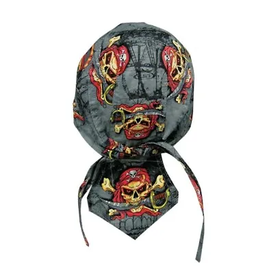 Biker Headwrap Danbanna Deluxe Du-Rag Cap Doo Rag Bandana Pirate Skulls • $11.55