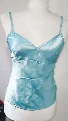 NICOLE MILLER Size 6 (Small) Women's Light Blue Sheen Cami/Camisole Tank Top • $13.99
