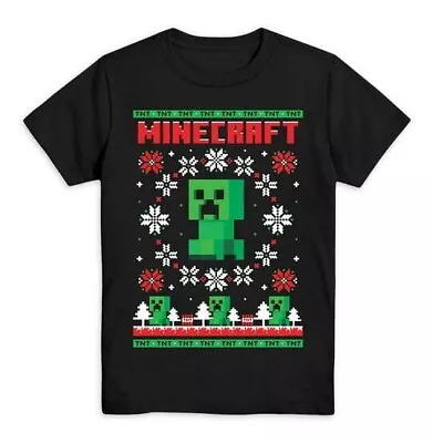 Minecraft Creeper Youth Boys Black Short Sleeves Graphic T-shirts: 4/5 - 6/7 • $8.99