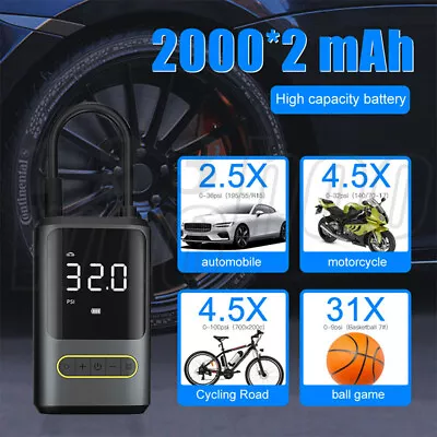 150PSI Car Bike Tire Pump Tyre Inflator Electric Pump USB Portable Rechargeable • $35.98