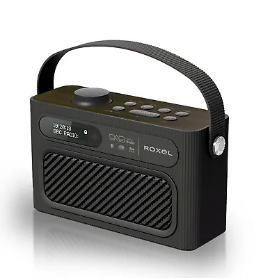 Roxel RDR-40 DAB/DAB+ Digital & FM Radio Portable Wireless Speaker Alarm - Black • £34.99