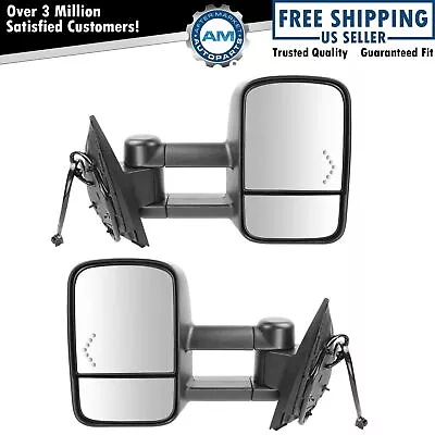 Towing Mirror Power Heated Chevron Turn Signal Pair Set For Silverado Sierra New • $146.34