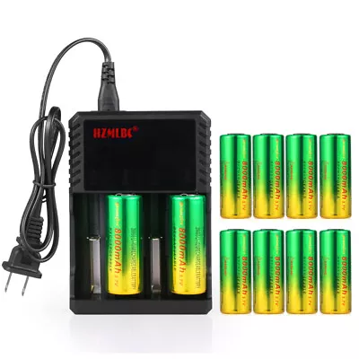 Skywolfeye 26650 Battery 3.7V Rechargeable Batteries Cell For Torch Lot • $7.70