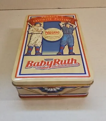 LE Nestle Baby Ruth Americas Favorite Pastime Vintage Baseball Tin Canister • $10.99